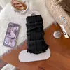 Meias femininas estilo Miu, polainas verticais listradas versáteis estilo coreano, capas para as pernas que afinam, novas meias de lã tricotadas folgadas de outono