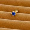 Corona de flor de zircón azul zafiro clavo para el cartílago del oído tornillo de doble cabeza varilla delgada de acero inoxidable aretes de presión aretes de piercing de moda individuales