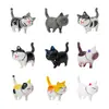 Tanque de Peces Gato de Dibujos Animados Set Creativo de Paisajismo, Gato Cubre-Cara Colgante de Pared para Tanque, Mini Decoración de Escritorio, Adorno para Coche