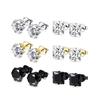 Pendientes de acero y titanio con circonita cuadrada de estilo coreano, oferta transfronteriza, conjunto de deseos de Amazon, oferta inmediata.