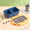 Set de fiambrera para estudiantes con compartimentos, fiambrera de plástico de grado alimenticio para trabajadores de oficina, aislada y apta para microondas