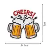 Patch de Tecido Bordado Elemento de Cerveja Americana Tampa de Garrafa Barrica de Vinho Taças Batendo Garrafa de Vinho Adesivo Decorativo DIY Jaqueta Jeans Bolsas