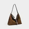 Bolsa tote simples de camurça para mulheres, nova moda 2026, bolsa de ombro de grande capacidade