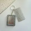 Nuevo Llavero Peine Rectangular con Purpurina, Aspecto de Alta Gama, Accesorio para Bolso, Mini Peine, Espejo, DIY, Transfronterizo