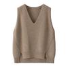 Otoño e Invierno 100% Cachemira Pura Chaleco para Mujer Cuello en V Suelto Personalizado Chaleco Suéter Capa Chaleco Suéter de Lana Fábrica
