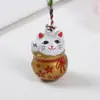 Nuevo Timbre de Campana Abierta de Cobre Electroplateado al Vacío Estilo Japonés Gato de la Suerte Lindo Timbre de Cobre Personalizado al por Mayor del Fabricante de Origen
