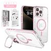 Adecuado para Funda Magnética para Teléfono con 18 Ranuras para iPhone con Empaque de Película para Lente, Funda Transparente con Soporte Invisible para 15 Pro Max