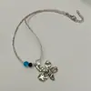 Cadena para Clavícula Ins Coreana de Plata Flor de Nicho Textura Metálica Martillada Flor Pequeña Cadena de Hueso de Serpiente Collar de Lujo Accesible