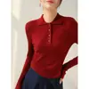 Suéter de punto de lana de manga larga con cuello alto retro estilo francés para mujer, colección otoño 2026, corte ajustado, jersey, prenda base, gris