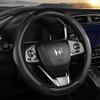 Funda para Volante de Coche Sin Anillo Interior, Tejido Base Antideslizante, Universal para Todas las Estaciones, Banda Elástica de Cuero con Bloques de Color, Superventas Transfronterizo