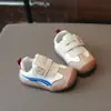 Zapatos para caminar de bebé con suelas blandas, antideslizantes, transpirables, con velcro, diseño de dibujos animados, para niños y niñas de 1 a 3 años, zapatillas de otoño