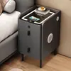 Mesa de cabeceira inteligente ultra-estreita, madeira maciça, multifuncional, pequena, simples, moderna, armário de cabeceira multifuncional com carregamento sem fio