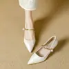 Nuevos Zapatos de Tacón Alto con Punta Estilo Chino Otoño 2025 para Mujer, Tacones Finos Vintage Mary Jane para Combinar con Cheongsam y Vestidos