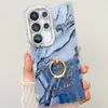 Capa de Celular com Fivela de Anel de Mármore IMD Galvanizado para Apple 16PROMAX Gradiente de Aroma 15 Furo Fino 14