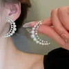 Pendientes de botón de perlas con forma de corazón de amor de estilo coreano, pendientes de botón de temperamento de moda retro, pendientes de perlas de moda 2024