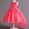 Vestido de Princesa Sem Mangas com Cauda para Apresentação de Piano, Fantasia de Performance Infantil, Roupa para Meninas, Vestido Estilo Princesa, Vestido de Pequena Princesa