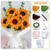 Buquê de Bastão Torcido Buquê de Tulipa Girassol Pacote de Material DIY Feito à Mão Rosa Gigante Tecida Presente