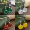 Aretes de Ágata Natural Aretes con Incrustaciones de Cobre Aretes Retro de Ágata Multicolor Amarillo Suministro de Bienestar de Transmisión en Vivo