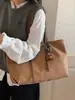 Bolsa de Lona para Mulheres, Grande Capacidade, Novo Estilo 2026, Bolsa de Ombro Versátil Casual, Bolsa Tote Muito Estilosa para Estudantes que Vão para a Aula