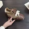 Zapatos de Entrenamiento Alemanes de Bloques de Color Retro con Suela Gruesa para Mujer 2026 Otoño Nueva Llegada Doble Cordón Versátil Hace que los Pies Parezcan Más Pequeños Zapatos Deportivos Casuales