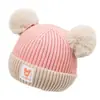 Protección para los Oídos de Bebé de 0-6 Meses Sombrero Infantil Conjunto de Dos Piezas Otoño e Invierno con Gorro de Punto Engrosado a Prueba de Viento y Calentador de Cuello de Cúpula Redonda a Prueba de Frío