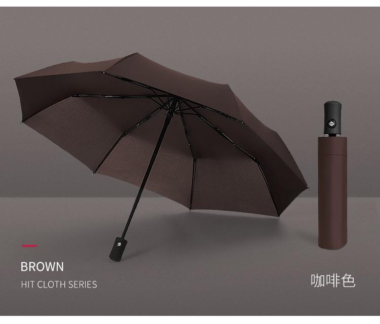 黑手柄自动纯色伞_16
