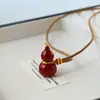 Moda Retro Original Simple Versátil Colorido Esmalte Calabaza Cadena de Suéter Lujo Ligero Gama Alta Collar Largo para Mujeres