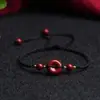 Pulsera tobillera de seguridad de cinabrio natural tejida a mano, pulsera antigua, pulsera para pareja, estudiante, mejor amigo/a, regalo para novia