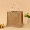 Bolsa de Lona Lisa en Stock para Manualidades, Bolsa de Lino Amarilla Vintage con Asa para Uso en Exteriores, Bolsa de Regalo Promocional