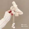 Grampo de Cabelo Elegante Coreano para Parte de Trás da Cabeça Grampo de Cabelo Feminino Outono e Inverno Presilha para Cabelo Headband Laço de Pelúcia Grampo de Cabelo com Franja Presilha de Tubarão