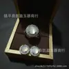 Set de colgante bañado en plata con Buda de calcedonia blanco hielo, Buda Maitreya de ágata blanca, pendientes y anillo de jade, set de tres piezas
