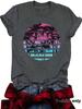 Camisetas de Playa Transfronterizas de Amazon para Mujer Camiseta Estampada de Cocoteros Camiseta de Manga Corta