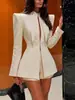 Amazon Europeia e Americana transfronteiriça outono 2026 novo blazer feminino de manga longa liso elegante que afina a cintura