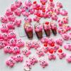 Arte de Unhas Japonesa Joias de Desenho Animado Pequeno Rosa Leite Moe Pequeno Desenho Animado ins Coelho de Animação Animal Desenho Animado DIY Unhas