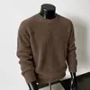 Novo Suéter Masculino de Tricô Estilo Old Money, Outono/Inverno Retrô Americano Gola Redonda Versátil Solto Casual para Homens