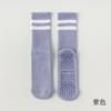 Calcetines de yoga 90% algodón, calcetines de felpa hasta media pantorrilla, de algodón, antideslizantes, de silicona, para fitness, pilates, calcetines deportivos de toalla para mujer.