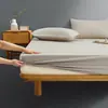 Textiles para el Hogar Transfronterizos Personalizados Algodón Lavado Color Sólido Estilo Japonés Juego de Cuatro Piezas Juego de Tres Piezas Sábana Bajera Impermeable de Una Capa