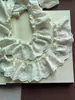 Meia-calça Plissada de Algodão Dupla Camada Artesanal Cor Bege Tempo Acessório de Cabeça Decorativo Renda Acabamento 7,5cm