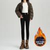 Jeans Vintage Azules con Forro Polar para Mujer Nuevos Cintura Alta Adelgazantes Ajustados Tipo Lápiz para Otoño e Invierno 2024