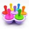 Molde de silicona para paletas al por mayor para niños, casero, bricolaje, mini, colorido, helado, caja de alimentos complementarios para helados