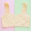 Em estoque Sutiã estilo colete de cor sólida para atacado Algodão Puro Anti-impacto Roupa íntima para meninas Confortável Macio Período de Desenvolvimento Envolva o Peito
