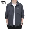 Jaqueta Masculina Jeep Nylon à Prova de Vento para Uso Externo com Capuz Removível Tamanho Plus Casual para o Dia a Dia