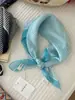 Algodón suave y lino transpirable aptos para la piel protección para el cuello cuadrado pequeño punto de ola flor de anacardo turbante exportación coreana bufanda individual bufanda de seda damas
