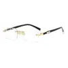 Gafas de sol sin montura, borde cortado, marco pequeño, protección solar, protección UV, gafas de sol de alta gama para conducir, gafas de sol de moda