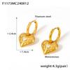 Aretes Europeos y Americanos Nuevos Retro de Diamantes en Forma de Corazón Acero Titanio Chapado en Oro de 18K Moda Lujo Ligero de Alta Gama Aretes de Corazón de Durazno