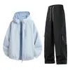 Venda Direta da Fábrica Jaqueta com Capuz Color Block Nova Primavera e Outono Masculina e Feminina Marca Tendência Dopamina Conjunto Outdoor Pode Ser Processado e Personalizado