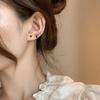 Aguja de Plata 925 Estilo Coreano Simple Combinación de Aretes de Tuerca Frescos en Oro Negro para Combinar Aretes de Moda Cobre