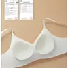 Algodón crudo natural, algodón sin tinte, ropa interior sin costuras para mujeres con busto pequeño, proporciona soporte suave, realza los senos laterales, previene la flacidez, sujetador sin varillas