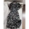 2026 Verano Nuevo Seda de Morera Temperamento Seda Real Estampado Romántico Vestido Falda Cola de Pez Venta al por Mayor H11DQ8175