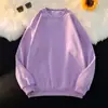 Suéter de otoño e invierno para adolescentes, de cuello redondo, forrado de vellón, cálido, de color sólido, sencillo, de moda, informal, combinable, para parejas y hombres.